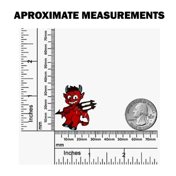 ✨Hell Devil Imp Enamel Pins Red Fire Head Vampire Badge Brooch New - Picture 6 of 6